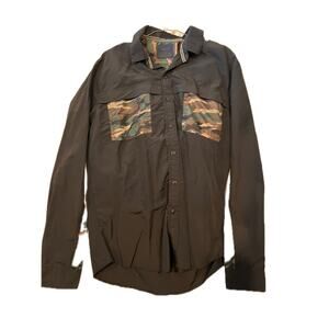 Nomad Brown Mossy Oak Button Down Mens Med